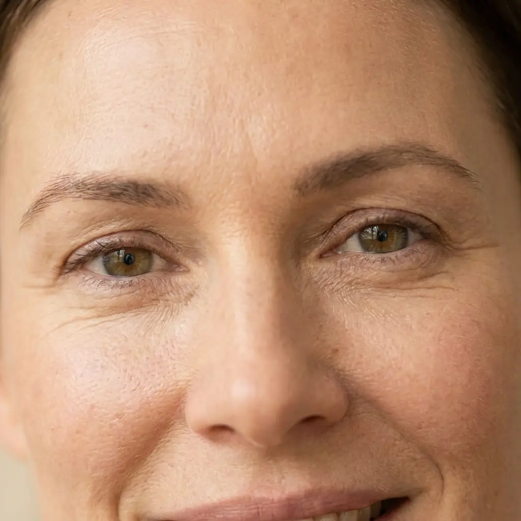 Woman showing lines at the outer eyes, wrinkle relaxers West Hollywood