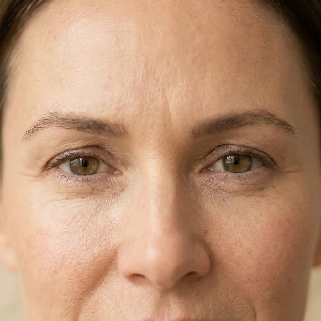 Woman showing frown lines between the brows, wrinkle relaxers West Hollywood